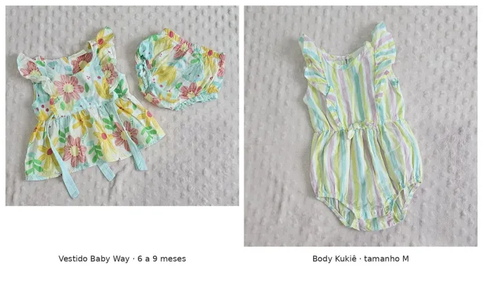 Vestido Baby Way + Body Kukiê - Roupinhas de bebê menina