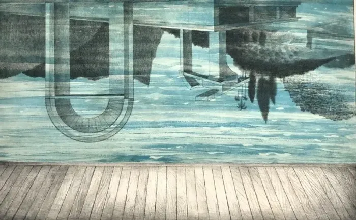 Glauco Rodrigues - "No Deck da Família MJC", datada 1980 é uma serigrafia assinada a mão