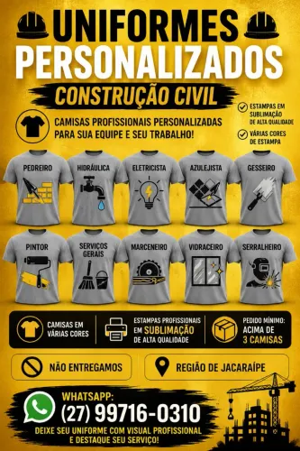 Camisas personalizadas para uniformes de construção civil