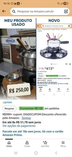 APARELHO DE FONDUE BRINOX - NA CAIXA - R$250