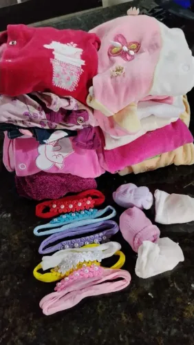 Lotinho de Macacão BB menina e tiarinhas