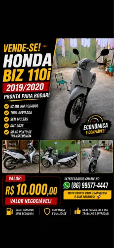 Moto biz 2019/2020 só no ponto de transferir DUT 2026