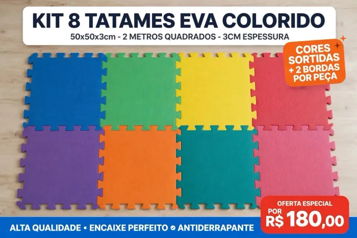 Kit 8 peças tatame EVA colorido