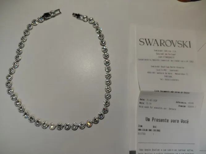 Colar Swarovski Angelic Square Original - Brilho Impecável (C/ Comprovante)