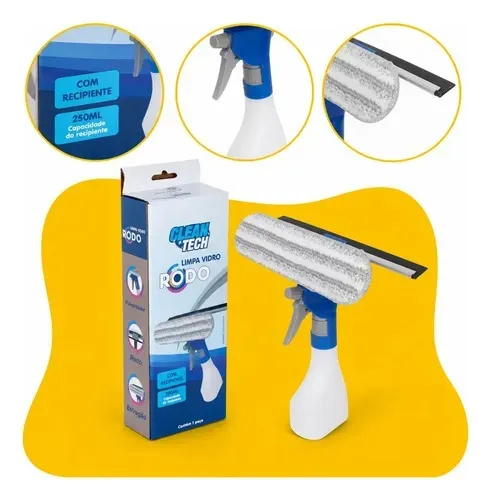 RODO LIMPA VIDRO 250ML CLEAN TECH COM RESERVATORIO SISTEMA(OBS)PRODUTO NOVO NA CAIXA 