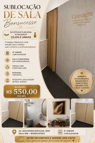 Sala para Profissional da Beleza - R$ 550?