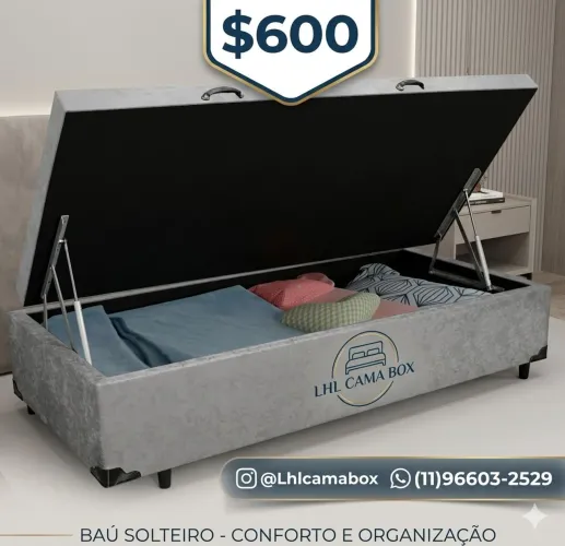 Cama box baú solteiro