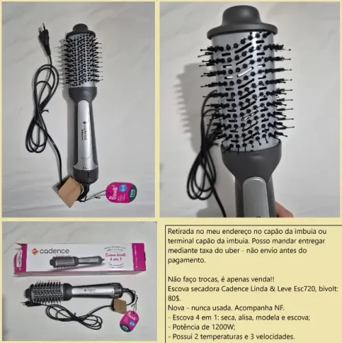 Escova secadora Cadence Linda & Leve Esc720 bivolt nova