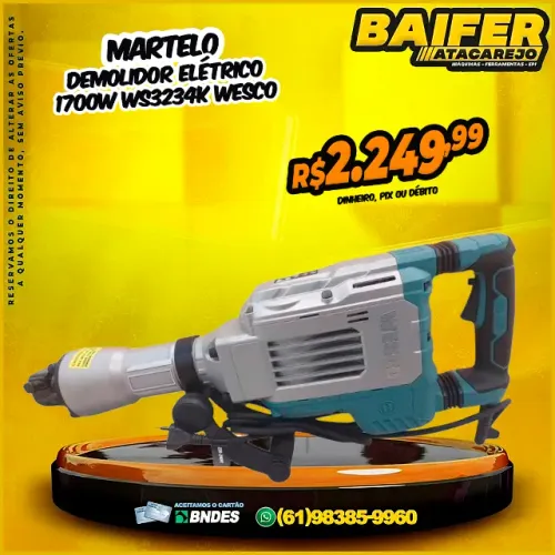 Martelo Demolidor Elétrico 1700W WS3234K Wesco