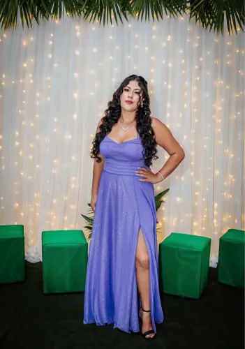 Vestido de festa longo lilás - Tamanho G