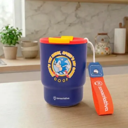 Copo Térmico 400ml - Sonic - Com Tampa - ZONA CRIATIVA