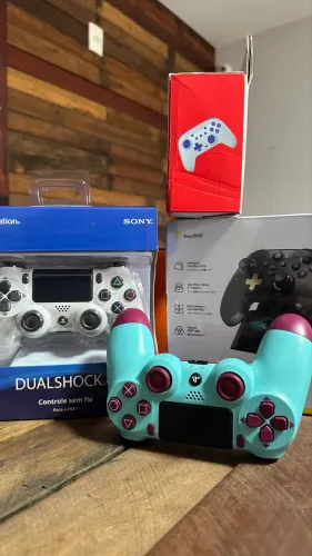 Controle play 4 dupla vibração led