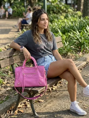 Bolsa rosa inspiração linda, duas formas de uso