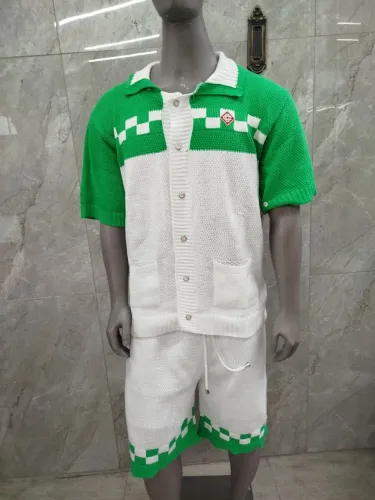 Conjunto tricô casablanca Branco/verde