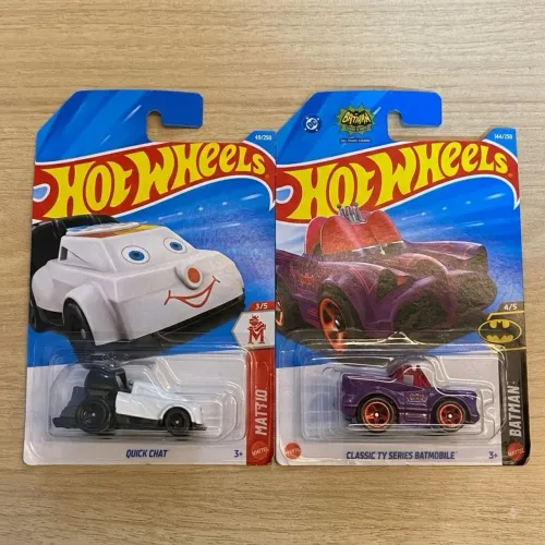 Duplinha Hot Wheels Colecionador: Batmobile Roxo + Quick Chat Originais Lacrados