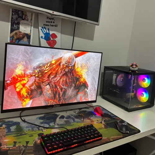 Pc gamer completo novo e garantia/ r5 5500 + rx 5500 XT + monitor 24 + kit - loja wyll