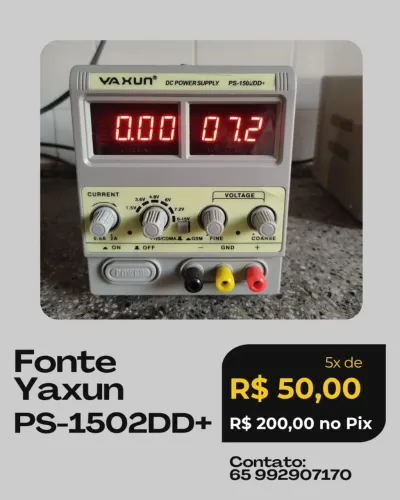 Fonte de Bancada Yaxun PS-1502DD+
