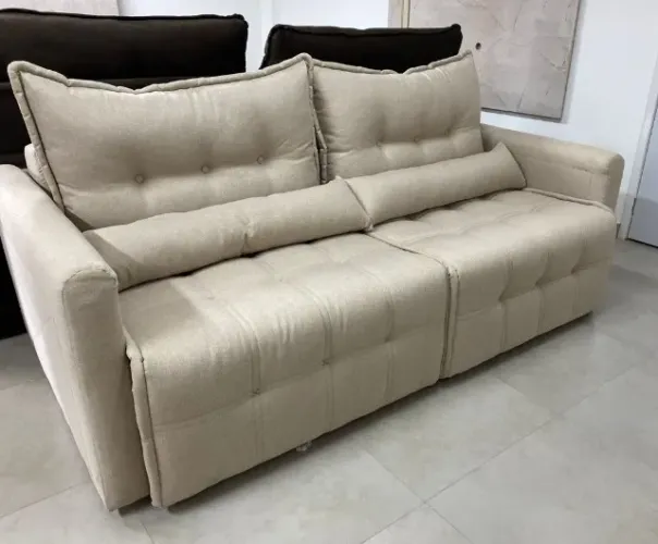 Sofá Cama - 2,15m - (Retrátil e Reclinável) império 2 Lug Dividimos Em Até 10x Sem Juros