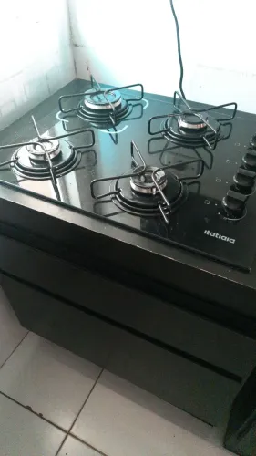 Fogão cooktop 4 bocas e balcão 