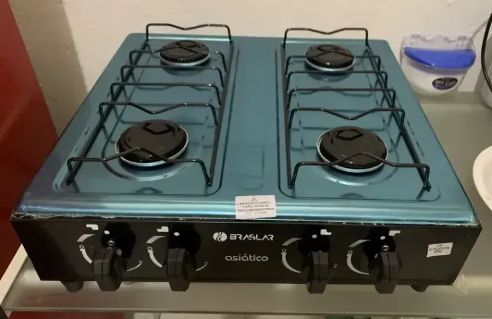 Fogão Cooktop De Mesa Portátil A Gás 4 Bocas Braslar