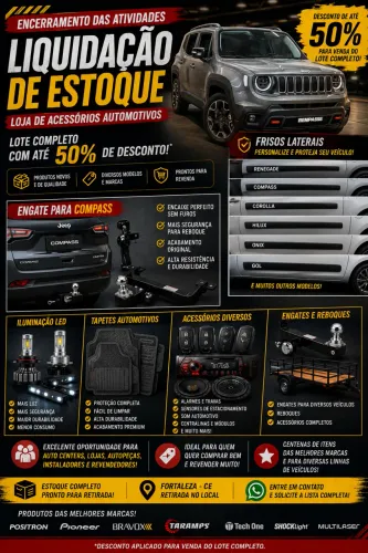 ESTOQUE COMPLETO DE LOJA DE ACESSORIOS AUTOMOTIVOS POSITRON ENGATES LED SOM AUTOMOTIVO