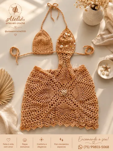 Vestido em crochê elegantes
