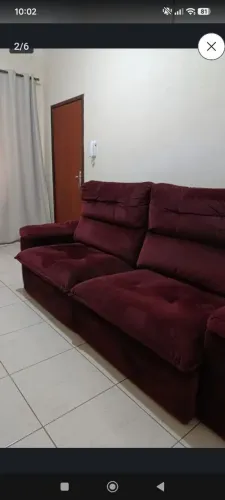 SOFÁ RETRÁTIL RECLINÁVEL RONDOMOVEIS VELUDO TRIUNFO CANELA