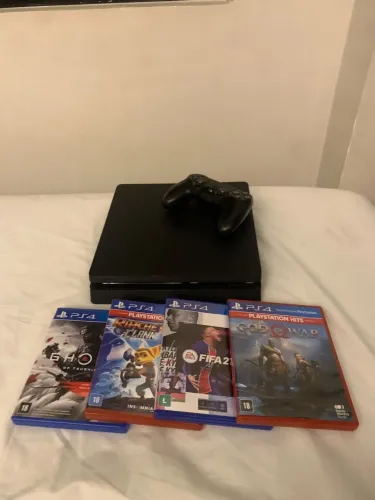 Ps4 Slim 1 controle e jogos