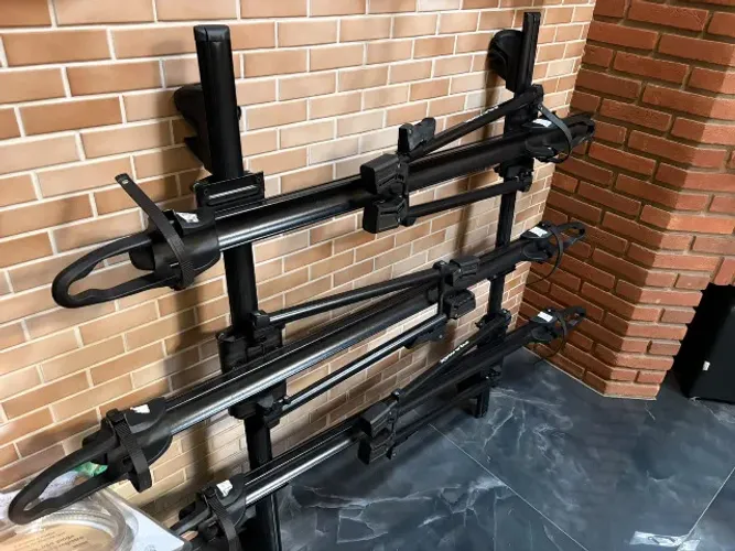 Kit 3 Suportes Transbike Teto Eqmax S Velox (Pretos) + Trilho de Parede - Estado de Zero!
