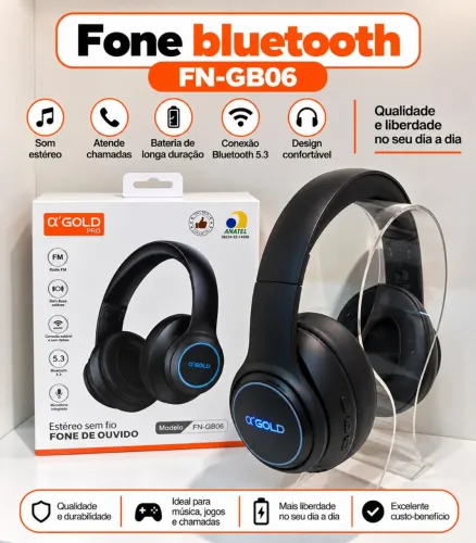 Fone Bluetooth ?GOLD FN-GB06