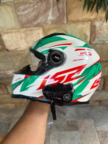 CAPACETE DRAZE VERDE COM INTERCOMUNICADOR