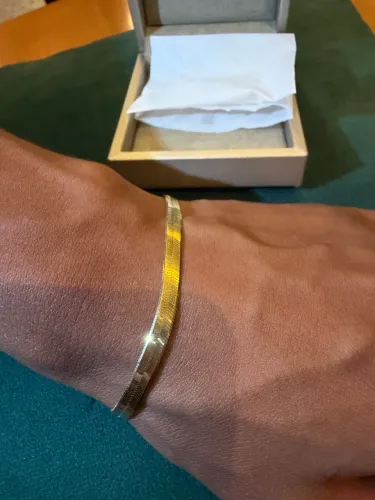 Pulseira de Ouro 18K - 8g - Joia com malha mais rara Fina, Snake.