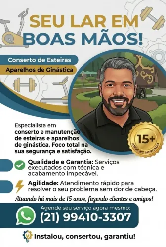 Manutenção esteira, aparelhos de ginástica