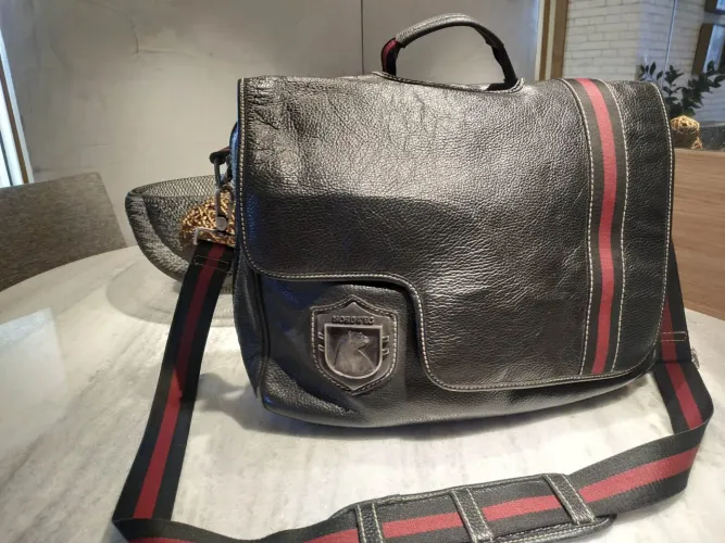 Bolsa masculina de couro Nordweg City para notebook