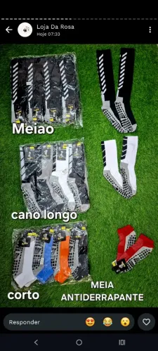 Meia antiderrapante pronta entrega