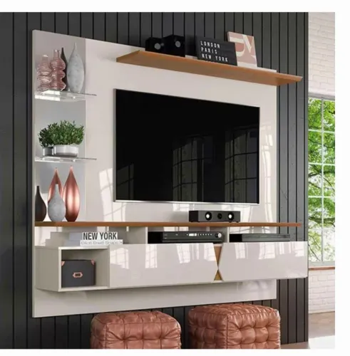Painel para TV até 55 polegadas Intense Lukaliam Off White / Damasco