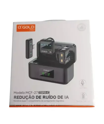 Microfone Sem Fio A'Gold Pro MCF-27 Tipo-C