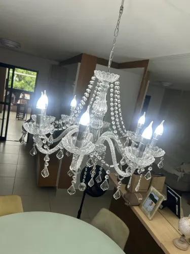 Lustre cristal 8 braços 