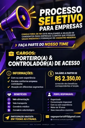 VAGA PARA INICIO IMEDIATO