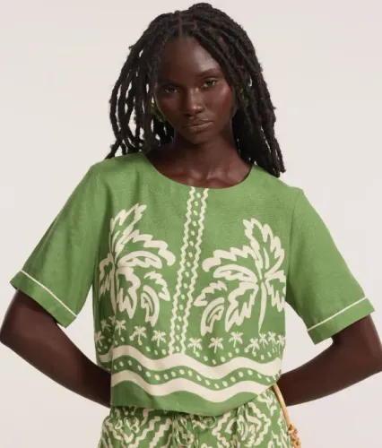 Blusa curta em viscolinho RENNER