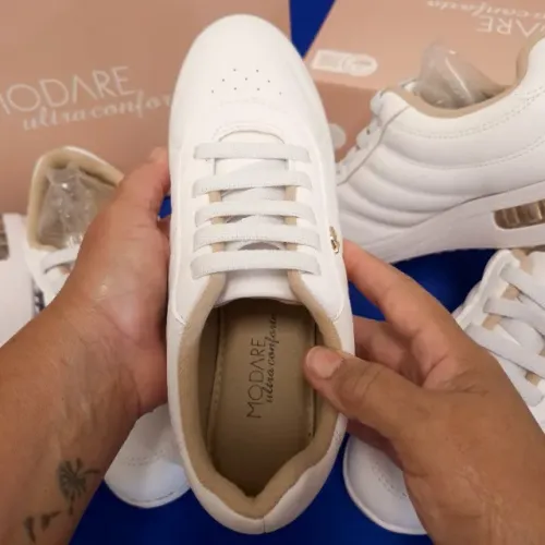 Tênis Branco Feminino Modare Ultracomfy e Amortecimento Gel Tech