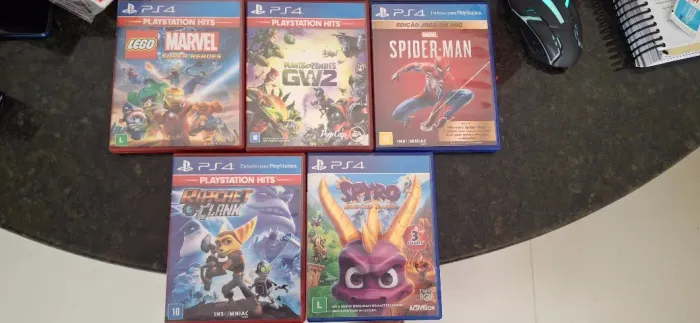Jogos ps4 ( Spiderman, GW2, lego Marvel, Spyro, ratchet clank)