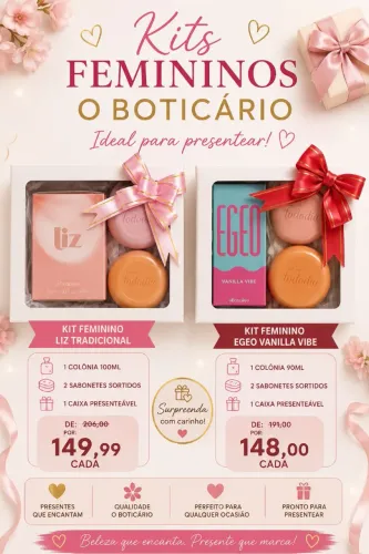 Kits Natura Boticário e Jequeti