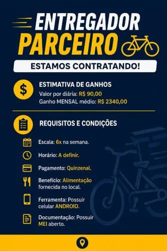 Entregador Pedal MEI- Zona sul/ Barra