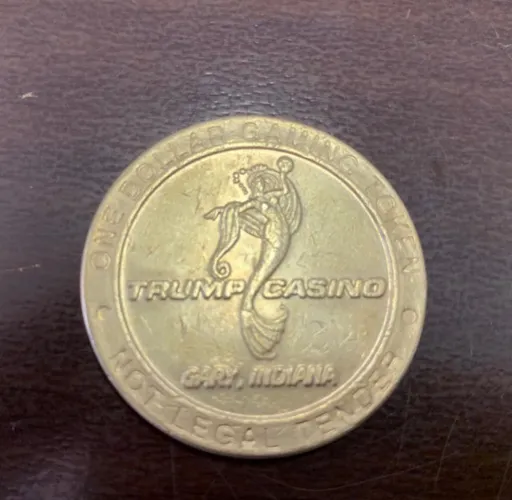 Ficha Cassino Trump de Gary Indiana, moeda 1 dólar