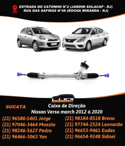 Caixa de Direção Nissan Versa march 2012 à 2020