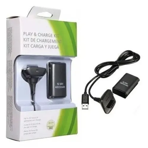 Cabo carregador com bateria recarregável para Xbox 360