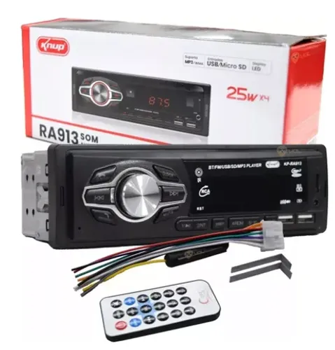 Som Automotivo Bluetooth Knup Ra913 Mp3 Fm Radio & Usb