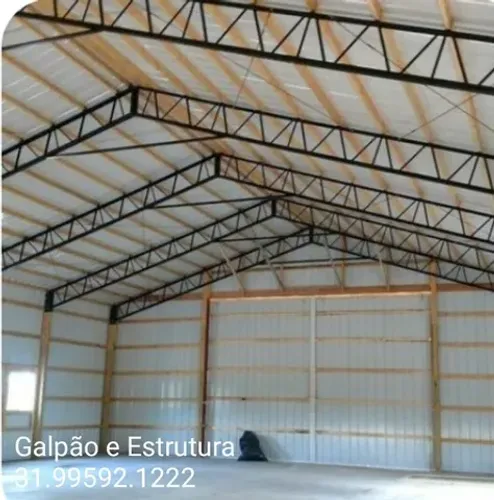 Galpão Construção Estrutura metalica - Tesouras telhas galvalume mão de obra e material 