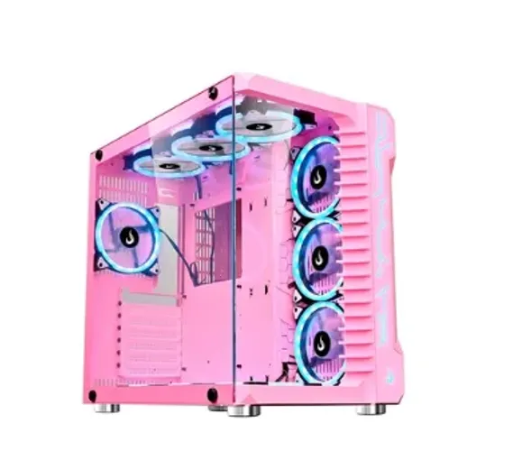 Gabinete Gamer Rise Mode Galaxy Glass Sound Pink - Sem Fans - RM-GA-GGS-PK
